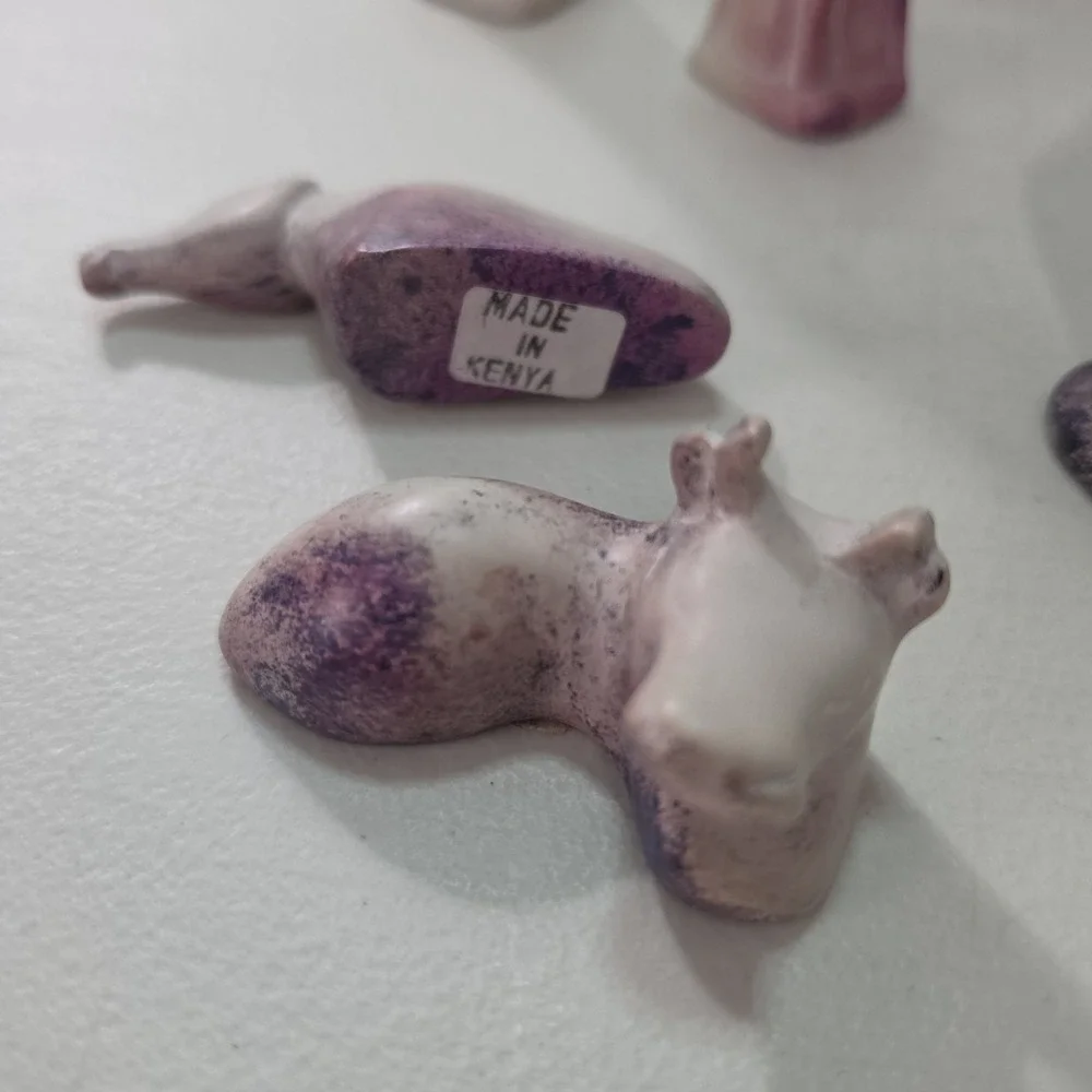Vintage Hand-Carved Kisii Soapstone Nativity Set (12-Piece) – Made in Kenya